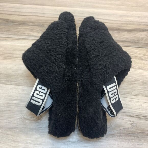 UGG Australia Fluff Yeah Slide Sandals Slingback Womens Size US 8 - Black - Picture 3 of 11
